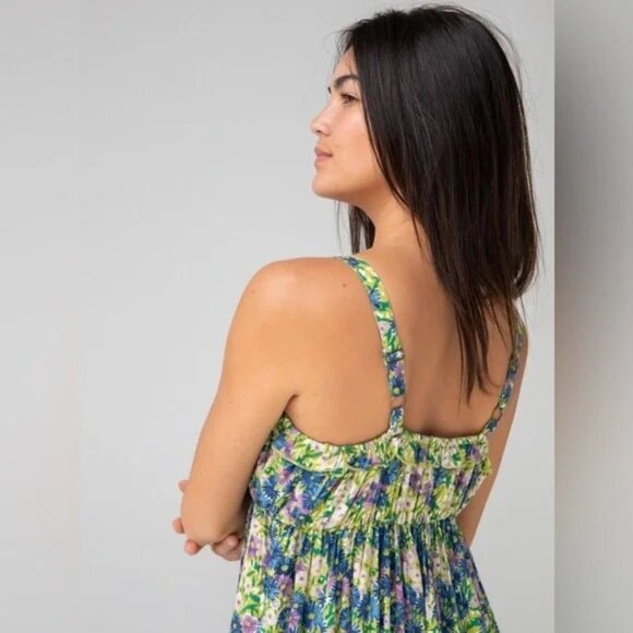 Natural Life Elizabeth Boho Floral Cottage Maxi Dress Ruffled Fairy Size L - Picture 6 of 12